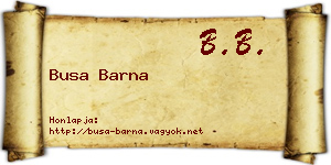 Busa Barna névjegykártya